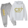 thumbnail image 3 of Conjunto de 2 piezas de sudadera y pantalones CR7 de ídolo de fútbol de primavera y otoño para niños, adecuado para deportes, ocio, moda, chándales para niños y niñas, 3 of 5