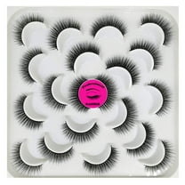 False Eyelashes Lashes Natural Look Thick Short 3D Faux Mink Lashes Strip 10mm Reusable Soft Wispy Lashes Pack Vegan Natural Lashes 10 Pairs(Natural Short lashes)