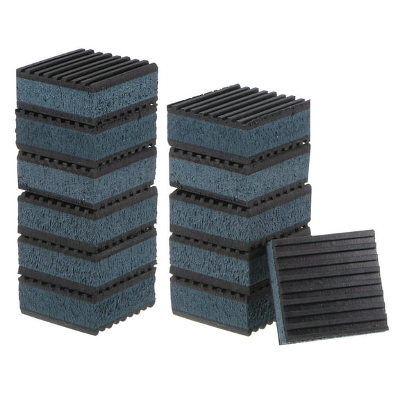Rubber Anti Vibration Pads 2" x 2" x 7/8" with EVA Center, 12 Pieces