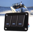 thumbnail image 3 of Marine Rocker Switch Panel, Multi Purpose Pre Wired Toggle Switch 3 PIN Blue Backlit Anodize Black DC12V-24V  For Truck For Car For UTV, 3 of 8