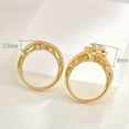 thumbnail image 7 of Wuziwen 4 Carat Pear Cut Wedding Sets Engagement Ring for Women Yellow Gold Plated CZ Size 7, 7 of 7