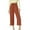 Orange, variant on DuoJiaJ Women's Solid Color Drawstring Cropped Linen Pants Casual Capri TrousersTrousers Plus Size Casual Pants