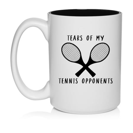 

Tears Of My Tennis Opponents Funny Ceramic Coffee Mug Tea Cup Gift for Her Him Friend Coworker Wife Husband (15oz White)