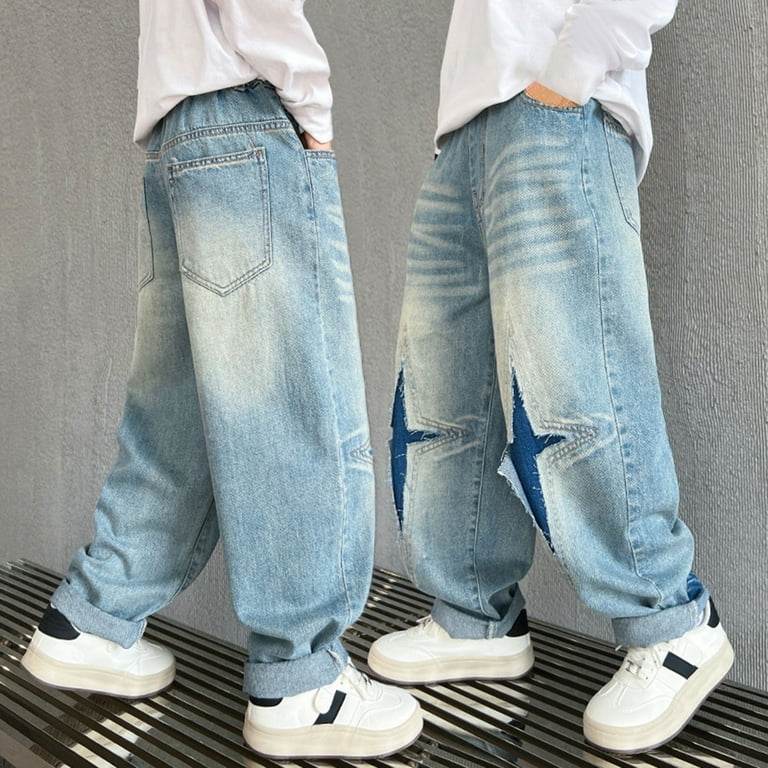 SEAUR Jeans Baggy Garçons Pantalon Cargo En Denim Avec Taille
