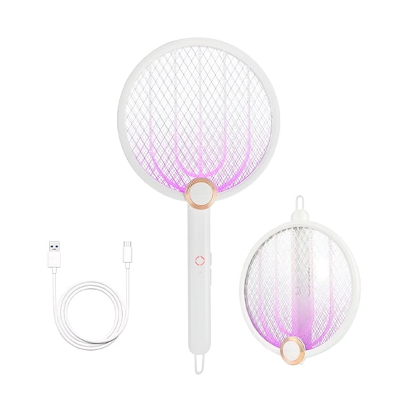 EXLEAF Foldable Electric Fly Swatter – Insect Killer Electric Fly Swatter with Charger - Electric Fly Swatter Racket (1-Pack)