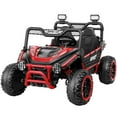 thumbnail image 7 of Funcid 24 Volt Ride on Toys UTV, 2 Seater XL Kids Ride on Electric Car with Remote Control, Metal Frame, Power Car Wheels with Key Start, Spring Suspension, 3 Speeds, Bluetooth Music, Red, 7 of 7