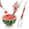 thumbnail image 1 of 2 In 1 Stainless Steel Fruit Cutter 2024 New Watermelon Slicer Cutter Summer Watermelon Fruit Cutting Fork Portable Watermelon Cutter Slicer Tool For Summer Family Parties, 1 of 5