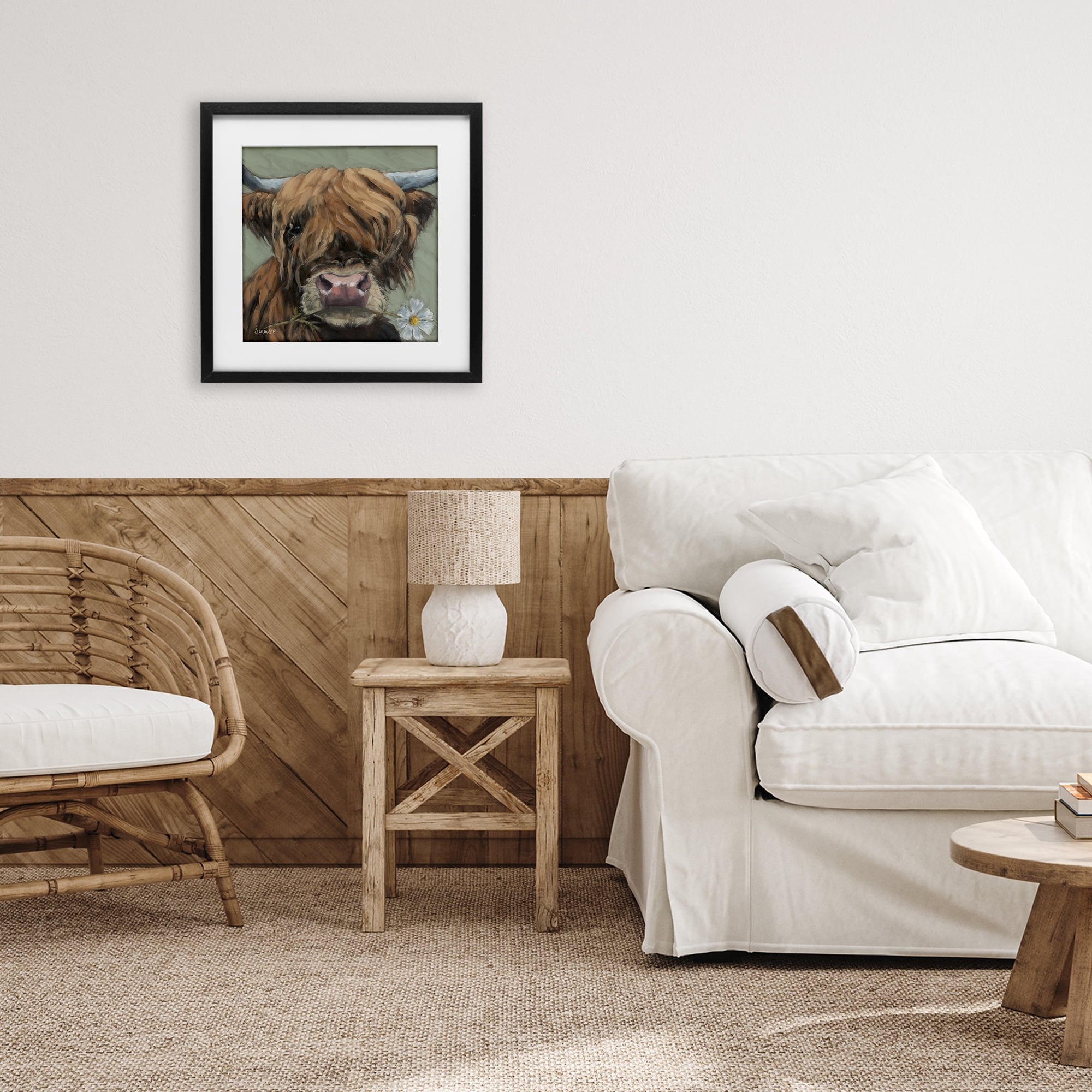 Stupell Industries Blossom Babe Cattle Black Framed Print Under Glass, design by Sara G. Designs