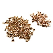 Wxqbjtam 100 Sets Double Cap Rivets studs Snap Rivet Leather Craft Light Gold