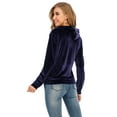 thumbnail image 5 of Women's Velour Jogging Zipped Hoodie, Fashion Sport Suit, Hoodie Sports Tracksuits Sport Tops(Only Tops), 5 of 6