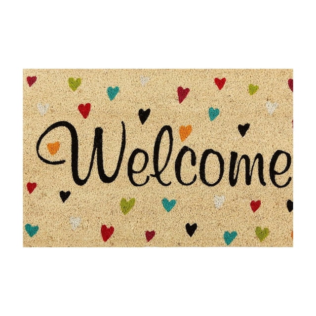 Tapis de Sol en Moquette Tapis de Bienvenue pour Porte d'Entrée Tapis des Fêtes Naturel Noix de Coco Tapis de Bienvenue Extérieur