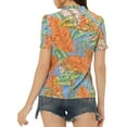 thumbnail image 3 of INSPIRE CHIC Women's Tops Short Sleeve V Neck Printed Blouse S Blue, 3 of 5