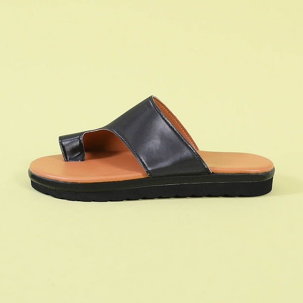 Pantuflas planas de mujer de talla grande de una línea de ocio de estilo británico diario de verano Wmkox8yii hj789