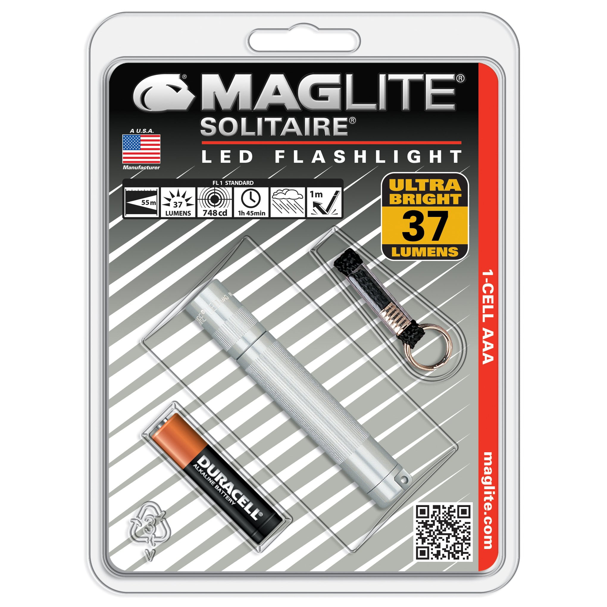 Maglite Solitaire 1-Cell AAA Flashlight Silver Walmart.com