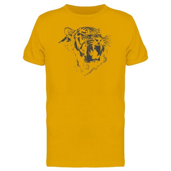 Tiger Growling Hand Drawn Tee Men's -Image by Shutterstock