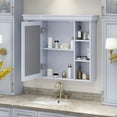 thumbnail image 5 of 35'' x 28'' Blue Wall Mounted Bathroom Storage Cabinet with Mirror Door, Modern Bathroom Wall Cabinet with Mirror, Medicine Cabinet with 6 Open Shelves, 5 of 12