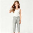 thumbnail image 5 of Kids' Cotton Gauze Pants, Highly breathable fabric, anti-mosquito performance, elastic waist for toddlers' casual wear, 0-8 Years Gray 1-2 Years, 5 of 7