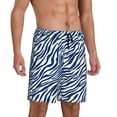 thumbnail image 6 of Mens Pajama Shorts, blue white Zebra print Sleep Shorts Men Pajama Bottoms Lounge PJ Shorts with Pockets, 6 of 6