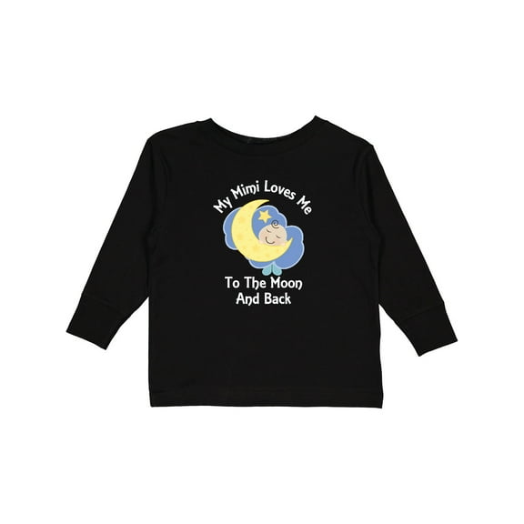 Inktastic My Mimi Loves Me to the Moon and Back Boys or Girls Long Sleeve Toddler T-Shirt