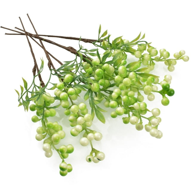 Frutos artificiales HUIANER, 6 unidades, blanco y verde, 34 cm