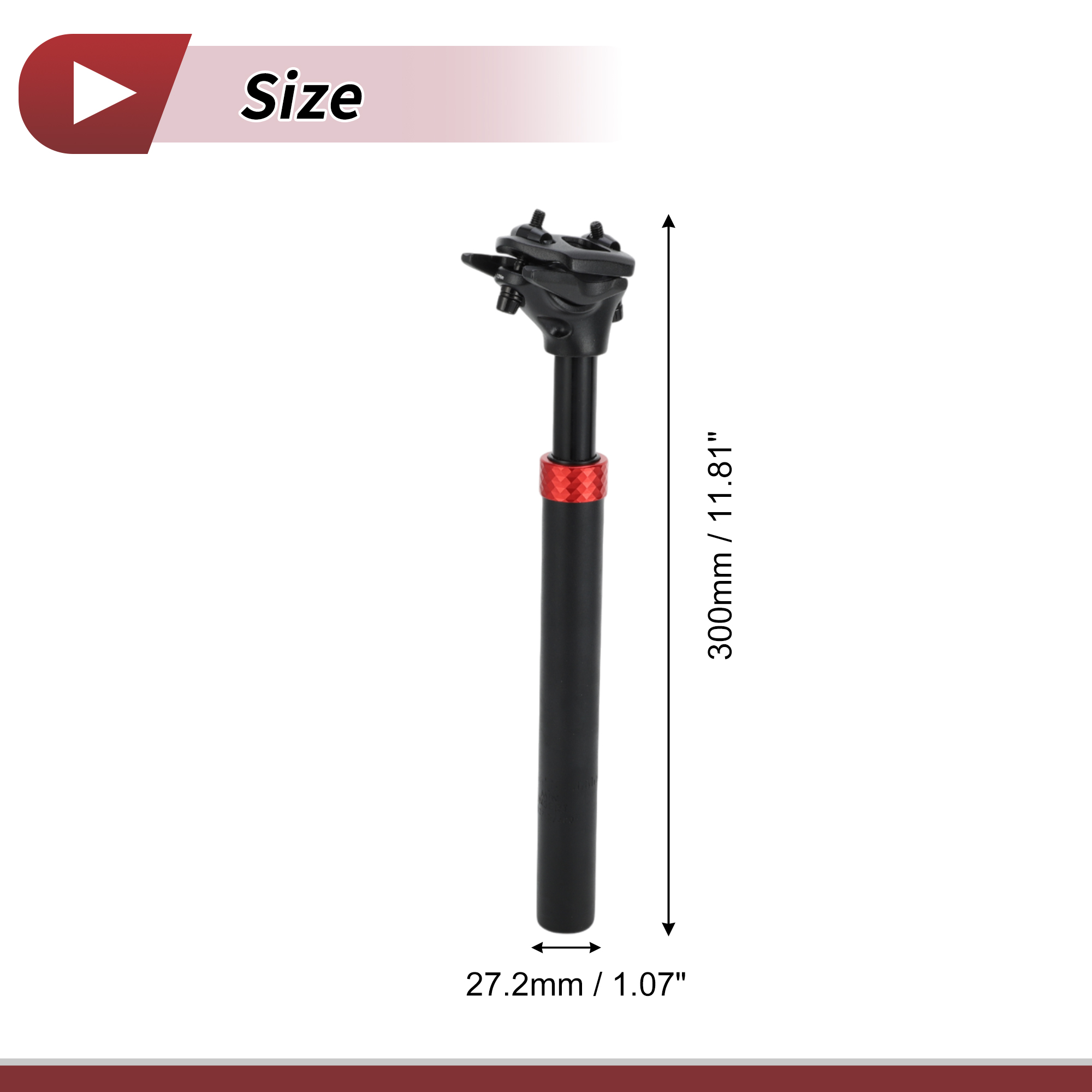 Unique Bargains 1 Pc Mountain Bike Seat Post Suspension Shock Absorber 27.2x300mm