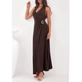 thumbnail image 3 of PRETTYGARDEN Holiday Cocktail Dresses for Women Summer Elegant V Neck Halter Backless Wedding Guest Party Midi Dress, 3 of 7