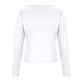 thumbnail image 3 of ATOYSOY Women's Casual Blouse Slim Basic Tops Crew Neck Sweatshirts Fashion Solid Color Pullover Spring Long Sleeve Shirts Winter Workout White M, 3 of 5