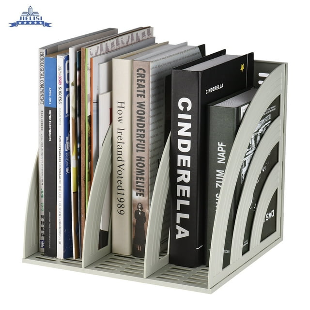 JIELISI Jielisi Triple File Organizer, Minimalist Plastic Document Tray, Grey-White Desktop Storage Solution