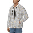 thumbnail image 3 of Kdxio Daisies Flowers Print Men Hoodies Casual Hoodies for Men with Zip Pockets Full Zip Long Sleeve Sweatshirt Sports Hooded Jacket-X-Large, 3 of 5