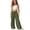 Army Green, variant on Girls' Linen Trousers High Waist Wide Leg Linen Trousers Long Casual Muslin Trousers Teenagers for Summer