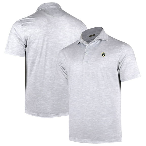 Men's Gray Milwaukee Brewers Sublime Tri-Blend Polo