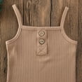 thumbnail image 3 of Qiylii 2 Pcs Baby Girl Knitted Outfit Set, Sleeveless Suspenders Jumpsuit+Shorts, 3 of 8