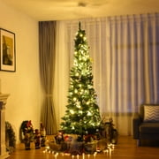 Costway 8Ft PVC Artificial Pencil Christmas Tree Slim Stand Green