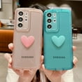 thumbnail image 2 of Compatible with Samsung Galaxy S21 Ultra Phone Case Women Cute 3D Love Heart Case Camera Lens Protection Soft Shockproof Clear Case for Galaxy S21 Ultra 6.8 inch (Pink), 2 of 10