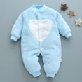thumbnail image 2 of FRSASU Newborn Infant Fleece Thick Warm Jumpsuit Playsuit Romper Clothes Light blue 80(80), 2 of 4