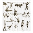 thumbnail image 3 of Ambesonne White Shower Curtain, Summer Sports Athlete, 69"Wx75"L, Olive Green White, 3 of 5