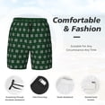 thumbnail image 3 of Balery Green Buffalo Plaid Merry Christmas Bañador para hombre, shorts de playa de secado rápido con entrepierna y forro de compresión-Small, 3 of 6