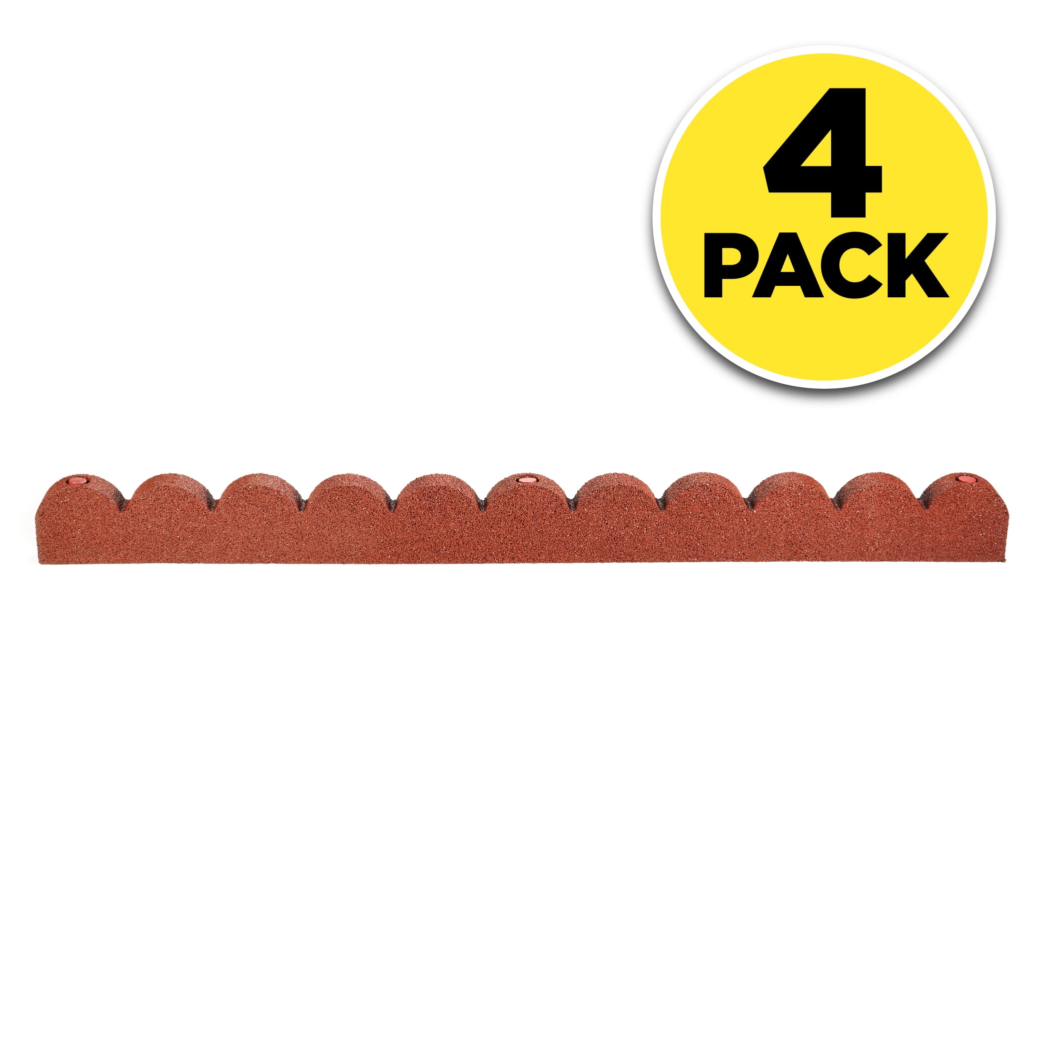 Rubberific Scallop Landscape Edging 4 Red Rubber Garden Edging Border 4 Pack