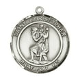 thumbnail image 2 of .925 Sterling Silver Saint Christopher Medal Pendant on 24 Inch Endless Rhodium Plated Heavy Curb Brass Chain, Catholic Religious Necklace -Made in USA - Deluxe Velvet Gift Box, 2 of 3