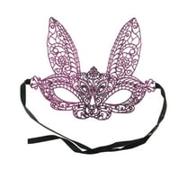 Unique Bargains 1 Pc Lace Long-Ear Bunny Half Face Party Mask for Masquerade Party Purple Lace