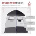 thumbnail image 4 of Outsunny Two Room Pop Up Shower Tent w/ Shower Bag, Floor, Carry Bag, Black, 4 of 10