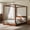 Brown, variant on MODERNLUXE King Size Wood Canopy Bed with Headboard, Brown