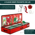 thumbnail image 4 of HOLDN' STORAGE Wrapping Paper Storage Container, Fits 27 Rolls Gift Wrap, Extra Pockets for Ribbons & Bows, Underbed Storage - Red, 4 of 9