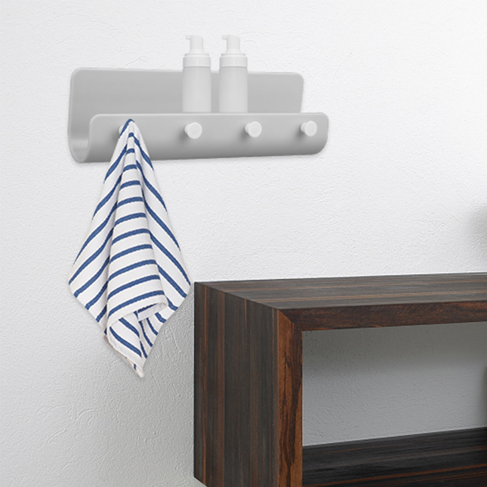 Tsv Wall Mounted Key Holder Hanger Hook Decor 4 Hooks Towel Bag Rack For Entryway Bathroom
