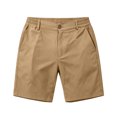 thumbnail image 3 of idosla Men's Cotton Chino Shorts Casual Elastic Waist Drawstring 7 Inch Summer Beach Golf Shorts with Pockets (Khaki, L), 3 of 7