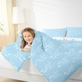 thumbnail image 4 of Manfei Kawaii Blue Bowknot Bedding Comforter Set for Kids, Cute Princess Bow Twin Comforter Sets, Cartoon Bow-tie Reversible Bedding Set, Breathable Home Decor, 2pcs, 4 of 8