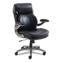 SertaPedic Cosset Mid-Back Executive Chair, Black Seat/Back, Slate Base