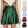 thumbnail image 3 of Solid Skirt High Waist Fashion One Piece Lace-up Skirt Chiffon Satin Cap Skirt, 3 of 14