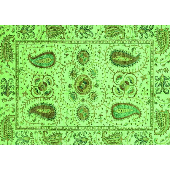 Ahgly Company Indoor Rectangle Abstract Green Modern Area Rugs, 8' x 12'