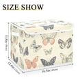 thumbnail image 3 of Beige Vintage Butterfly Large Storage Bins with Linen Collapsible Lid Storage Box 16.7 x 12.6 x 11.8in, 3 of 7